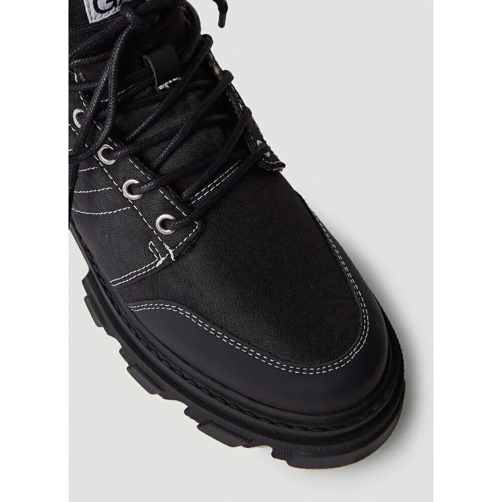 GANNI Lace Up Hiking Boots Black Womens Size 36